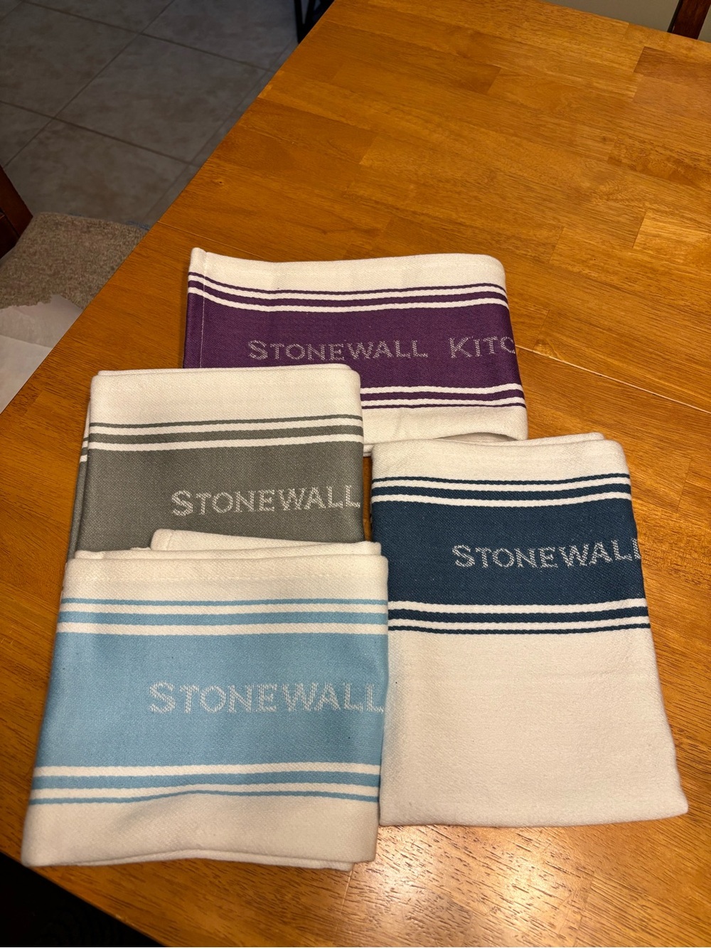 Striped Cotton Kitchen Towels - Multi Color Set